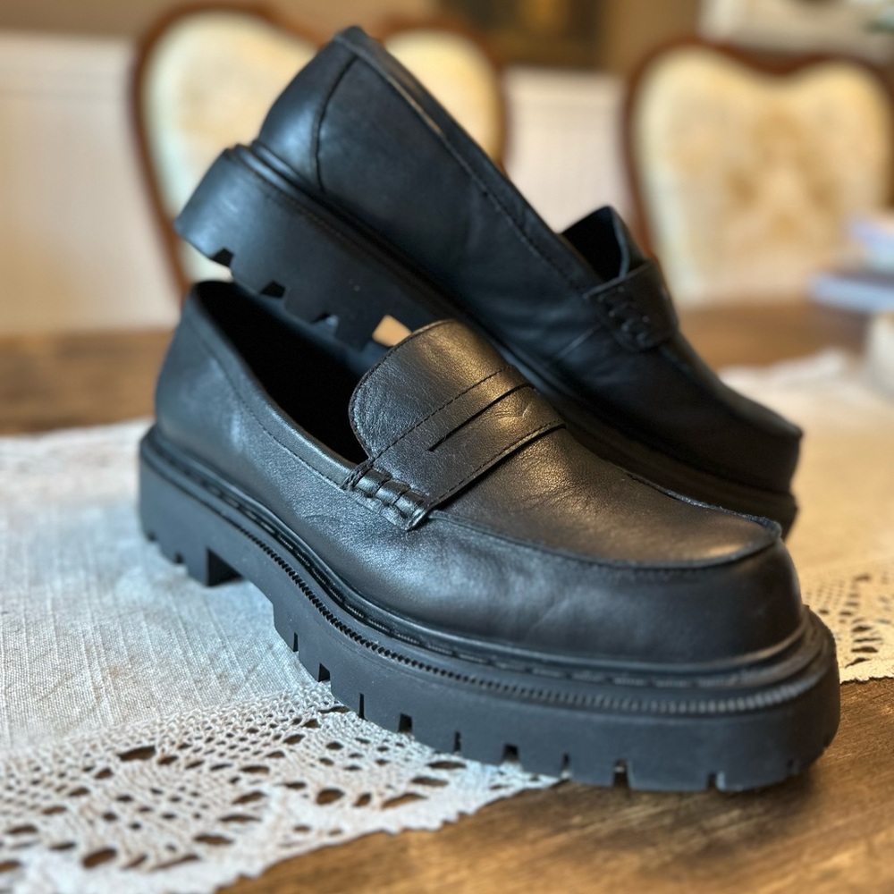 Aldo Black Chunky Loafers